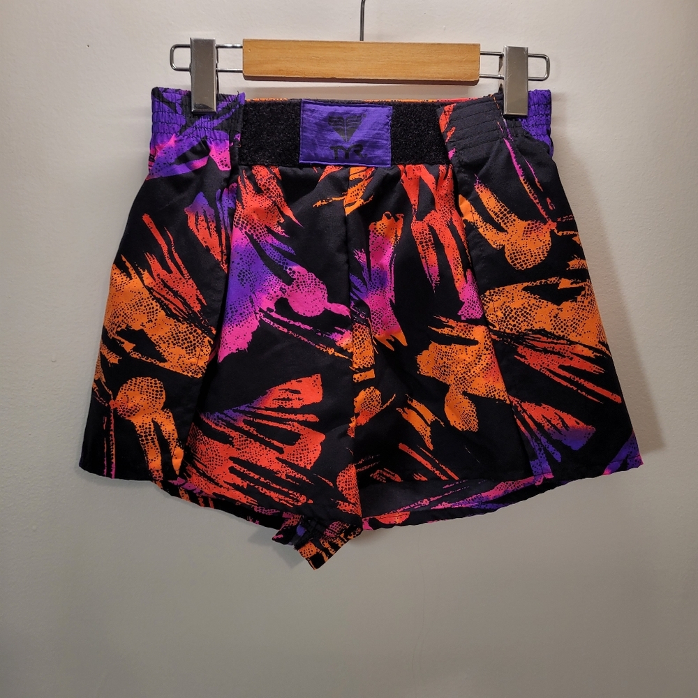 Vintage Tyr Velcro Adjustable Waist Neon Sport Shorts - Size M
